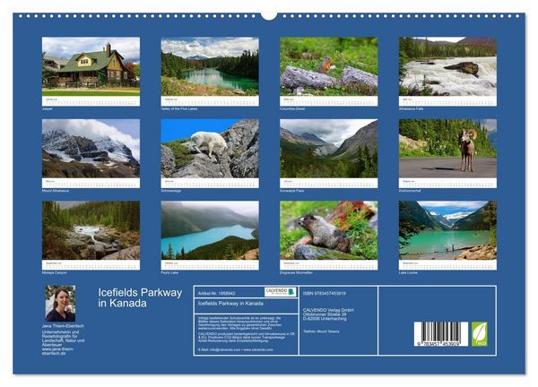 Produktbild: Icefields Parkway in Kanada (hochwertiger Premium Wandkalender 2026 DIN A2 quer), Kunstdruck in Hochglanz