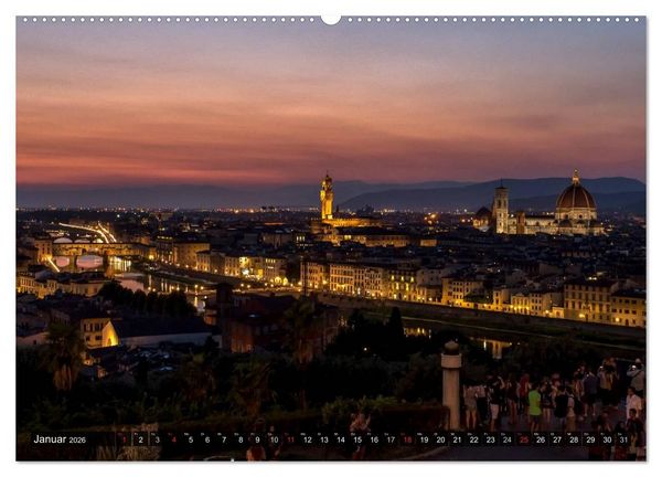 Produktbild: Abends in der Toskana (hochwertiger Premium Wandkalender 2026 DIN A2 quer), Kunstdruck in Hochglanz