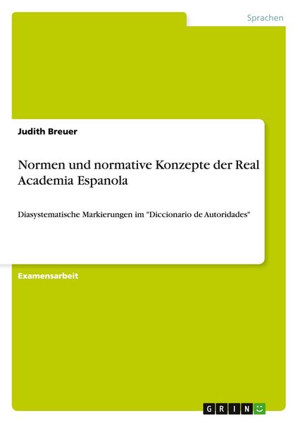 Produktbild: Normen und normative Konzepte der Real Academia Espanola
