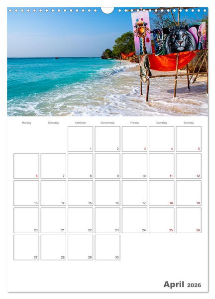 Produktbild: Sansibar - Traumreiseziel (Wandkalender 2026 DIN A3 hoch), CALVENDO Monatskalender