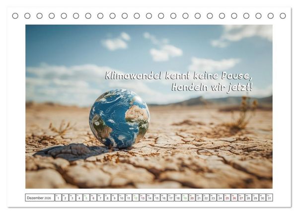 Produktbild: Das Klima in Aufruhr - Die Spirale der globalen Erw&auml;rmung (Tischkalender 2026 DIN A5 quer), CALVENDO Monatskalender