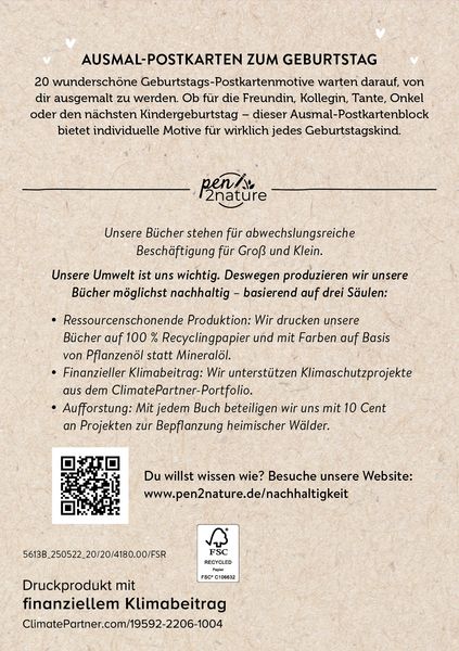 Produktbild: Ausmal-Postkarten Happy Birthday
