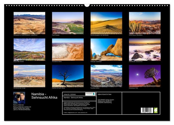 Produktbild: Namibia - Sehnsucht Afrika (Wandkalender 2026 DIN A2 quer), CALVENDO Monatskalender