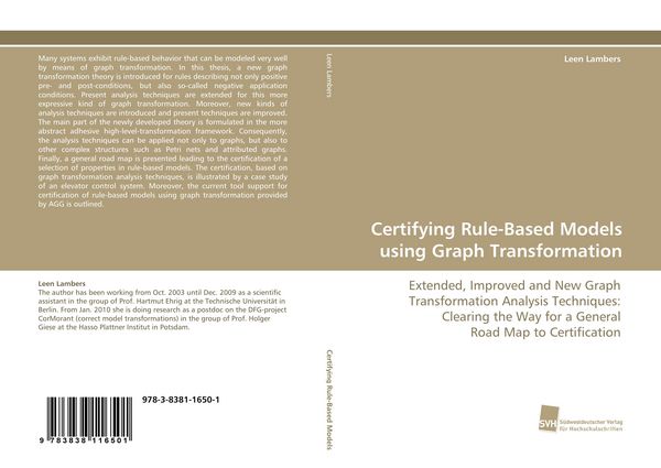 Produktbild: Certifying Rule-Based Models using Graph Transformation