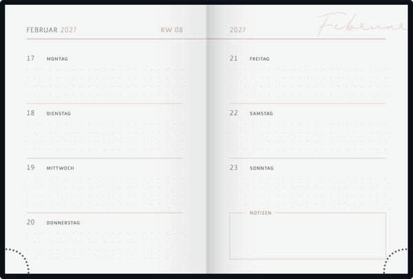 Produktbild: rido/id&eacute; 7013607017 Taschenkalender Premium Young Line Mini 2027 "Moon" A6, Papier