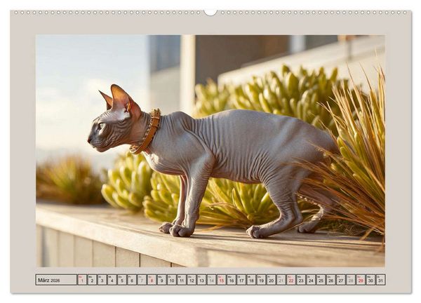 Produktbild: Sphinx Katzen. Eleganz auf leisen Pfoten (hochwertiger Premium Wandkalender 2026 DIN A2 quer), Kunstdruck in Hochglanz