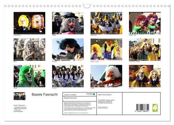 Produktbild: Basels Fasnacht (Wandkalender 2026 DIN A3 quer), CALVENDO Monatskalender