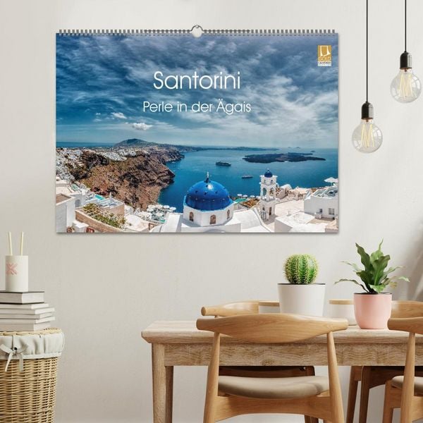 Produktbild: Santorini - Perle in der &Auml;gais (Wandkalender 2026 DIN A2 quer), CALVENDO Monatskalender