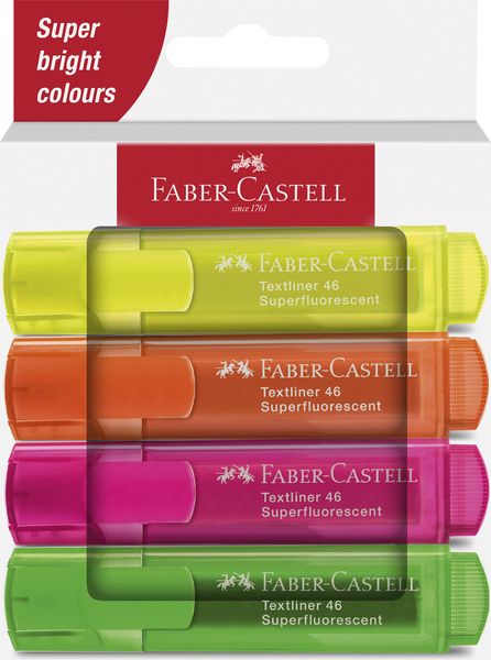 Faber-Castell Textmarker TL 46 SF Superfluorescent 4er Set