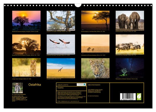 Produktbild: Ostafrika (Wandkalender 2026 DIN A3 quer), CALVENDO Monatskalender
