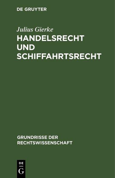 Produktbild: Handelsrecht und Schiffahrtsrecht