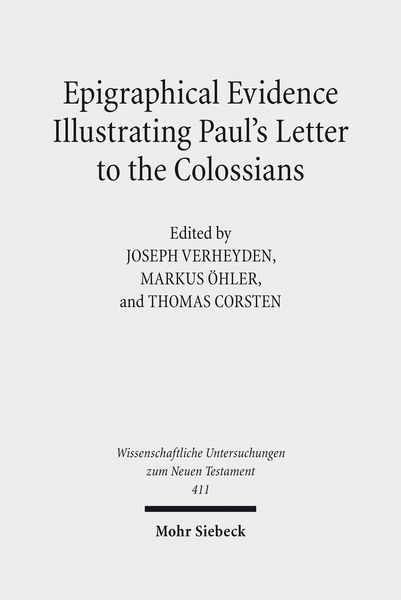 Produktbild: Epigraphical Evidence Illustrating Paul's Letter to the Colossians