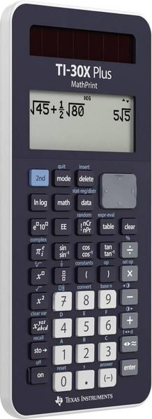 Produktbild: Schulrechner TI-30X Plus MathPrint dunkelblau, hochaufl&ouml;sendes Display