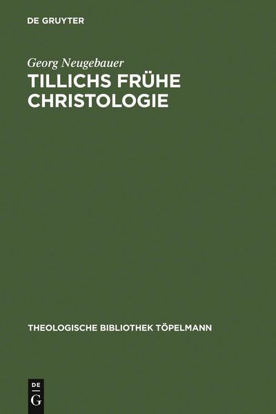 Produktbild: Tillichs fr&uuml;he Christologie