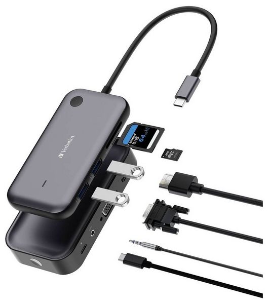 Produktbild: Verbatim WDA-01 "Share My Screen" USB-C&reg; / HDMI Adapter [1x USB-C&reg; - 1x HDMI&reg;] Schwarz, Grau 15 cm