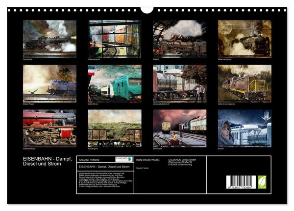 Produktbild: EISENBAHN - Dampf, Diesel und Strom (Wandkalender 2026 DIN A3 quer), CALVENDO Monatskalender