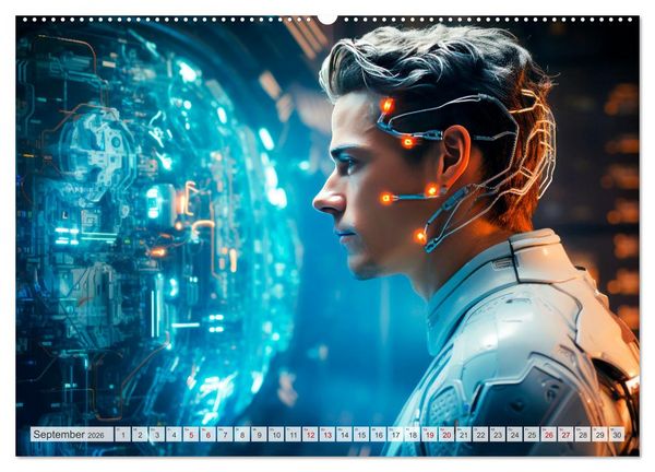 Produktbild: KI UND METAVERSE Algorithmen sowie virtuelle Realit&auml;t (hochwertiger Premium Wandkalender 2026 DIN A2 quer), Kunstdruck in Hochglanz