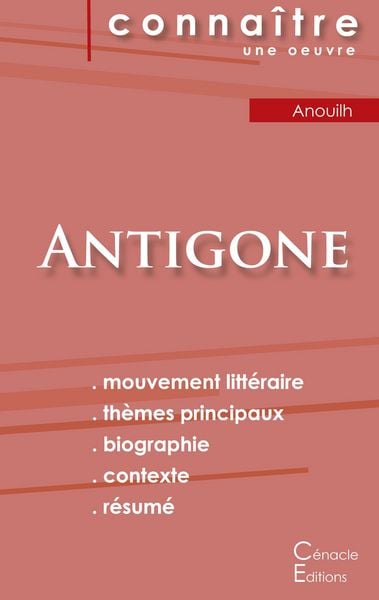 Produktbild: Fiche de lecture Antigone de Jean Anouilh (Analyse litt&eacute;raire de r&eacute;f&eacute;rence et r&eacute;sum&eacute; complet)