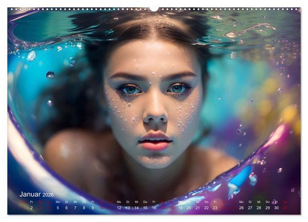 Produktbild: Models unter Wasser (Wandkalender 2026 DIN A2 quer), CALVENDO Monatskalender