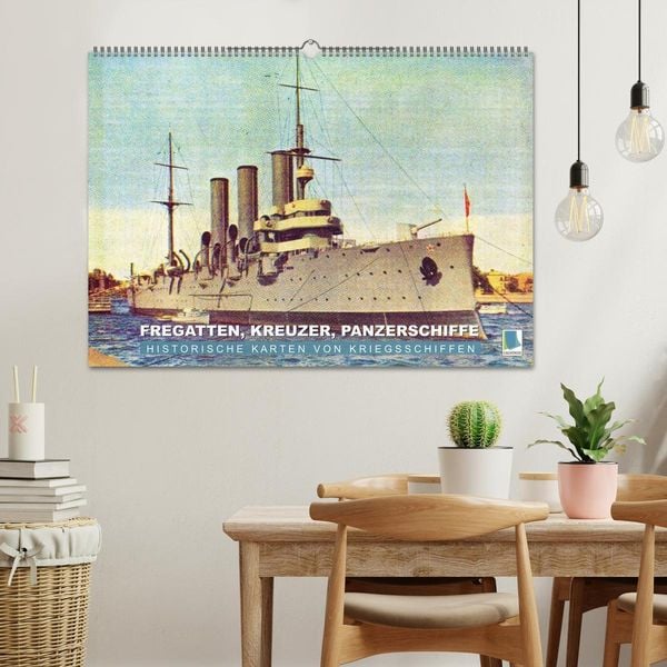 Produktbild: Fregatten, Kreuzer, Panzerschiffe &ndash; historische Karten von Kriegsschiffen (Wandkalender 2026 DIN A2 quer), CALVENDO Monatskalender