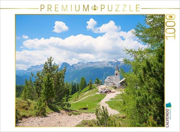 Produktbild: CALVENDO Puzzle Chiesa Santa Croce am Heiligkreuzkofel | 1000 Teile Lege-Gr&ouml;&szlig;e 64x48cm Foto-Puzzle f&uuml;r gl&uuml;ckliche Stunden