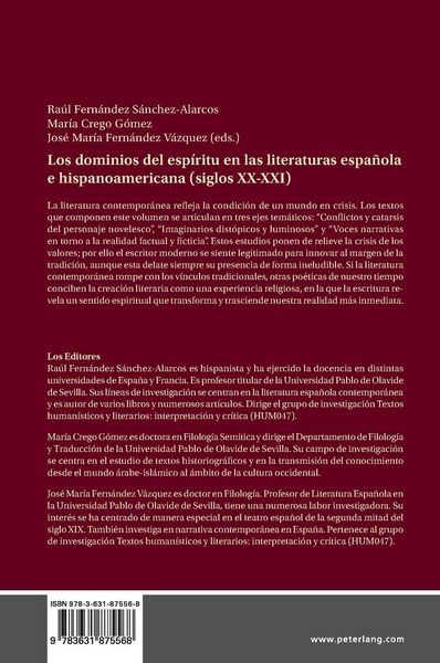 Produktbild: Los dominios del esp&iacute;ritu en las literaturas espa&ntilde;ola e hispanoamericana (siglos XX-XXI)