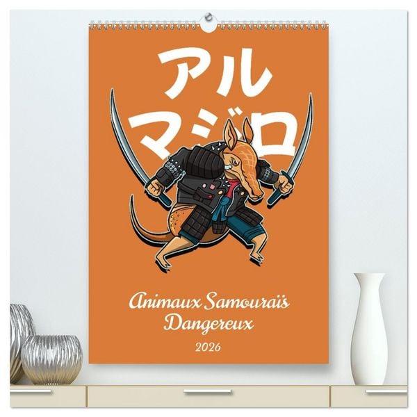 Produktbild: Animaux Samoura&iuml;s Dangereux (Calendrier mural 2026 DIN A2 horizontal) calendrier de bureau