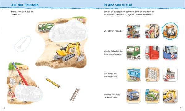 Produktbild: WAS IST WAS Kindergarten Malen R&auml;tseln Stickern Gro&szlig;e Fahrzeuge