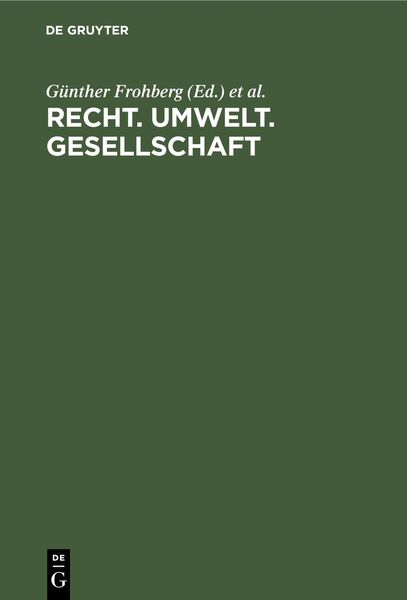 Produktbild: Recht. Umwelt. Gesellschaft