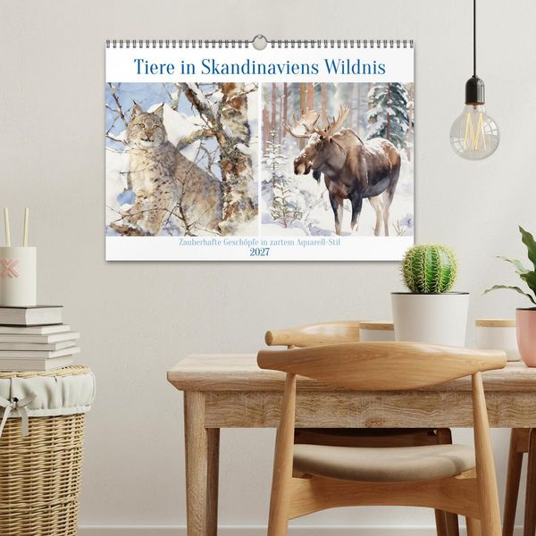 Produktbild: Tiere in Skandinaviens Wildnis (Wandkalender 2027 DIN A3 quer), CALVENDO Monatskalender