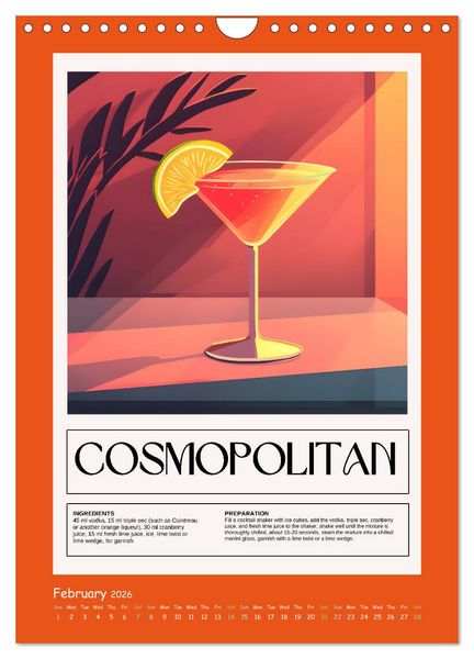 Produktbild: Classic Cocktails (Wall Calendar 2026 DIN A4 portrait), CALVENDO 12 Month Wall Calendar