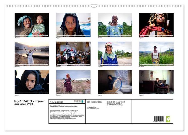 Produktbild: PORTRAITS - Frauen aus aller Welt (Wandkalender 2026 DIN A2 quer), CALVENDO Monatskalender