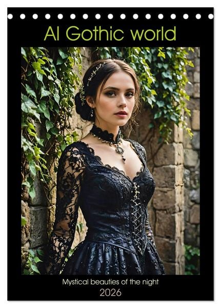 Produktbild: AI Gothic world - Mystical beauties of the night (Desk Calendar 2026 DIN A5 portrait), CALVENDO 12 Month DeskCalendar