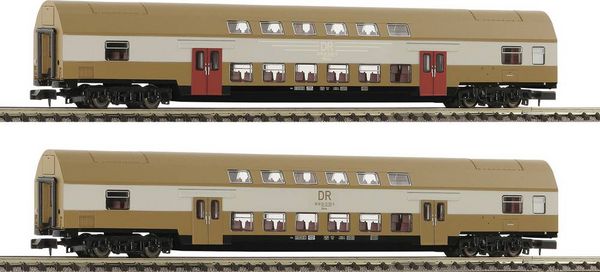 Produktbild: Fleischmann 6260075 N 2er-Set 2: Doppelstockwagen DBmue der DR