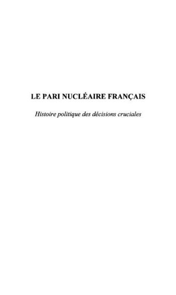Produktbild: Pari nucleaire francais