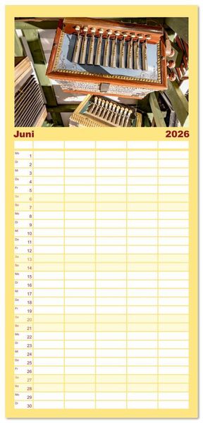 Produktbild: Familienplaner 2026 - Concertina und Bandoneon mit 5 Spalten (Wandkalender, 21 x 45 cm) CALVENDO