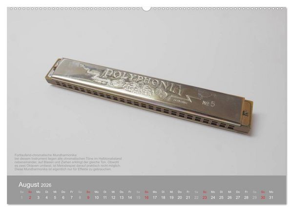 Produktbild: Mundharmonikas im Blickpunkt (Wandkalender 2026 DIN A2 quer), CALVENDO Monatskalender
