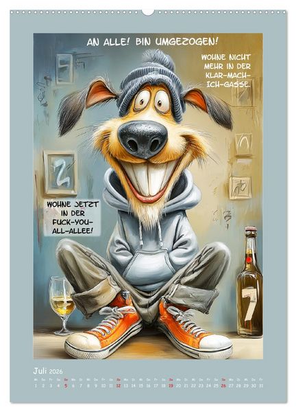 Produktbild: Hundstage. Bissiger Humor vom Feinsten (hochwertiger Premium Wandkalender 2026 DIN A2 hoch), Kunstdruck in Hochglanz