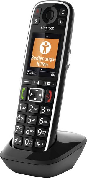 Produktbild: Gigaset E720HX DECT, GAP, Bluetooth&reg; Schnurloses Telefon analog Babyphone, Bluetooth, Freisprechen, f&uuml;r H&ouml;rger&auml;te kompatibel, inkl. Mobilteil, Op