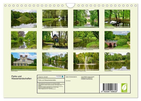 Produktbild: Parks und Wasserlandschaften (Wandkalender 2027 DIN A4 quer), CALVENDO Monatskalender