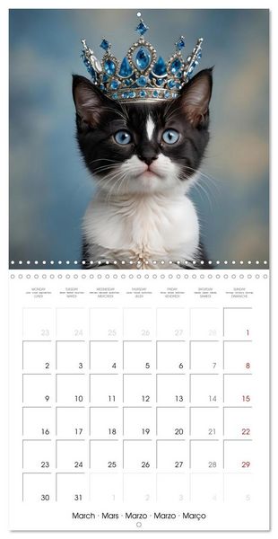 Produktbild: Kitten kings - Cute kings of hearts (Wall Calendar 2026 12 &times; 12 Inch) CALVENDO 12 Month Wall Calendar