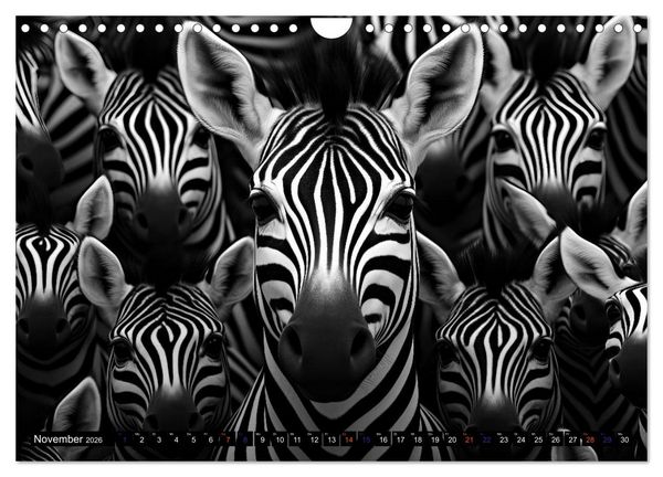 Produktbild: ZEBRAS - Modern Art (Wandkalender 2026 DIN A4 quer), CALVENDO Monatskalender