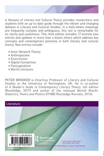 Produktbild: A Glossary of Literary and Cultural Theory