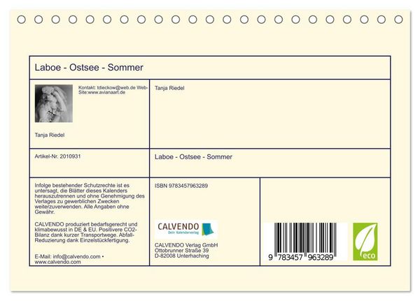 Produktbild: Laboe - Ostsee - Sommer (Tischkalender 2026 DIN A5 quer), CALVENDO Monatskalender
