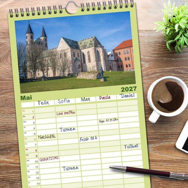 Produktbild: Familienplaner 2027 - Sachsen-Anhalt - Eine Sch&ouml;nheit in der Mitte Deutschlands mit 5 Spalten (Wandkalender, 21 x 45 cm) CALVENDO