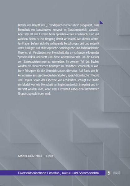 Produktbild: Fremdheit im Englischunterricht
