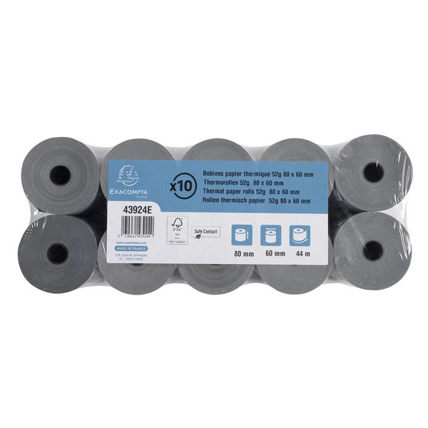 Produktbild: Exacompta Thermorollen SC &Oslash;80x60mm 52g/m&sup2; Kern &Oslash;12mm 44m 10 St&uuml;ck