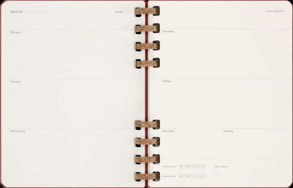 Produktbild: Moleskine Undatierter Life Kalender Mit Spiralbindung, Xl, Wochen-Monatskalender, Fester Einband, Crush Cherry