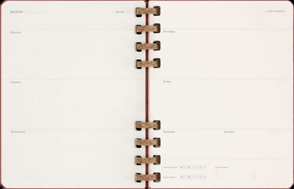 Produktbild: Moleskine Undatierter Life Kalender Mit Spiralbindung, Xl, Wochen-Monatskalender, Fester Einband, Crush Cherry