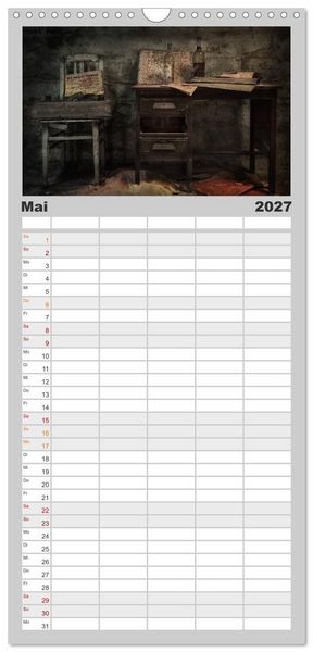 Produktbild: Familienplaner 2027 - Geheimnisvolle Orte - Lost Places mit 5 Spalten (Wandkalender, 21 x 45 cm) CALVENDO